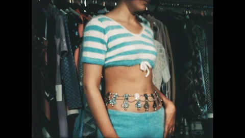 1960s Young models presenting stylish fashion in a store Stock Footage 245222523