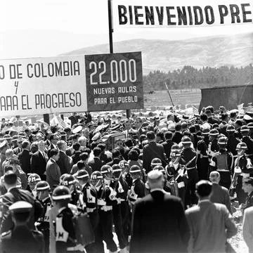 1960s:Trip to South America: Colombia, Techo, Alianza ceremony, 12:00PM. Corners Stock Photos