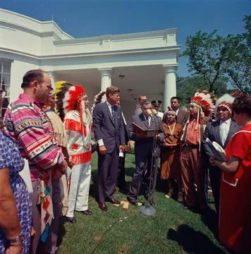 1960s:Visit of delegates to the American Indian Chicago Conference, 12:05PM. Pre Stock Photos
