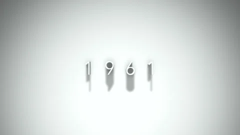 1961 3D title animation with shadows on a white background 動画素材 295964769