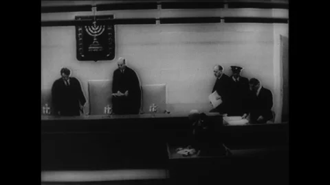 1961-Adolf Eichmann / Trial of War Criminals / Jerusalem / 1961 Stock Footage 77848156