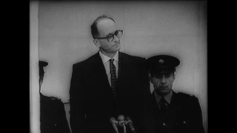 1961-Adolf Eichmann / Trial of War Criminals / Jerusalem / 1961 Video stock 77848165