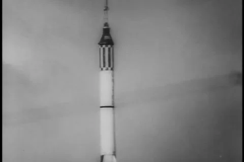 1961 Alan Shepard test flight into space Stock Footage 234514979
