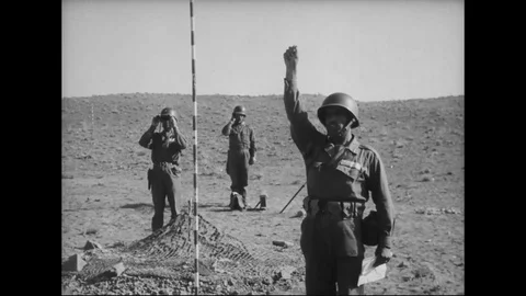 1961 - At basic training, Iranian soldiers learn to fire artillery pieces, Stock Footage 124164193