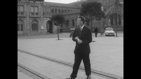 1961-City / Barcelona / Spain / 1961 Stock Footage