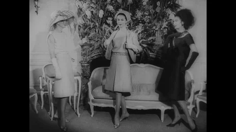 1961-Dior / Women's Fashion / Paris / France / 1961 Stock Footage