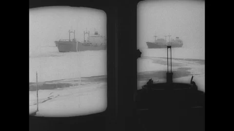 1961-Ice Breaker / Gulf of Saint Lawrence / Canada / 1961 Stock Footage