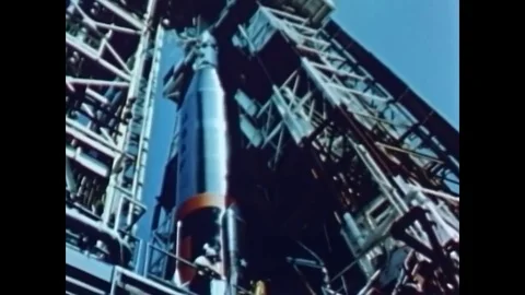 1961 - The inside of a USAF aerospace engineering facility is shown. Stock Footage