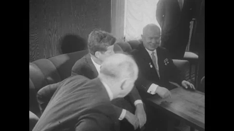 1961-John F. Kennedy / Nikita Khrushchev / Summit / Jun 4, 1961 Stock Footage
