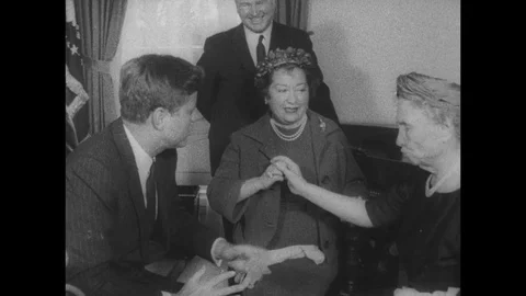 1961-Meeting / John F. Kennedy / Helen Keller / USA / 1961 Stock Footage
