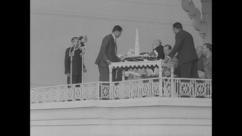 1961-State Visit / Queen Elizabeth II / India / 1961 Stock Footage
