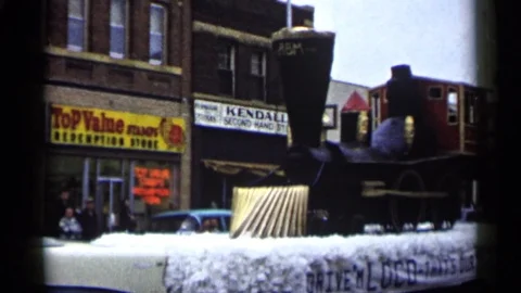 1961: Train Float in Parade MINNESOTA Stock Footage 73344563