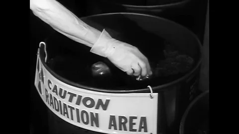 1961 - Uranium bars are the fuel elements for a nuclear reactor, and are tested Stock Footage