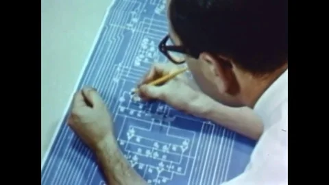 1961 - USAF engineers work on aerospace projects and research. Vídeo Stock 79439253