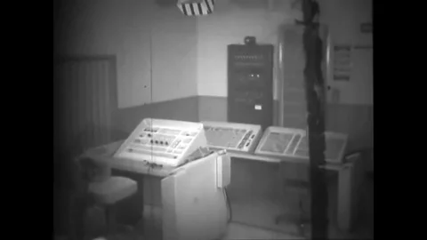 1961 - Workstations at an Atlas-D intercontinental ballistic missile launch Stock Footage 79447853