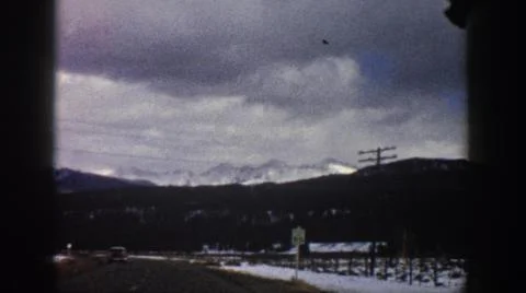 1961:ASPEN COLORADO USA. Field View With Snow On Typical Winter Day With Stock Photos