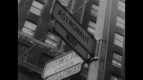 1962 - Astronauts John Glenn and Scott Carpenter have parades thrown in their Stock Footage 141501341