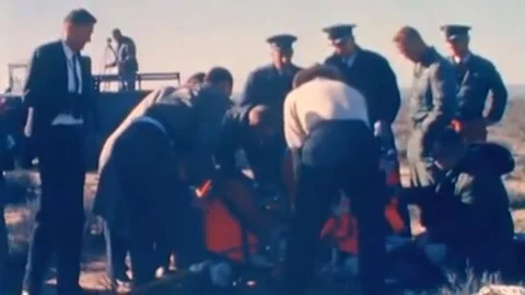 1962.. B 58A ESCAPE CAPSULE, CHIMP AND MAN EJECTIONS (92) Stock Footage 236663446