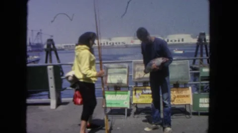 1962: beach scene is seen SAN PEDRO, CALIFORNIA Stock Footage