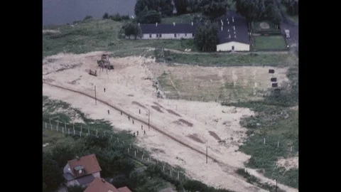 1962-Berlin Wall / Death Strip / Aerial / 1962 Stock Footage