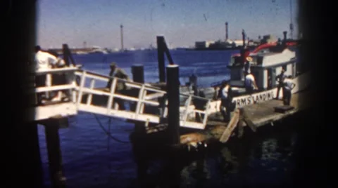 1962: a boat is seen SAN PEDRO, CALIFORNIA Stock Footage