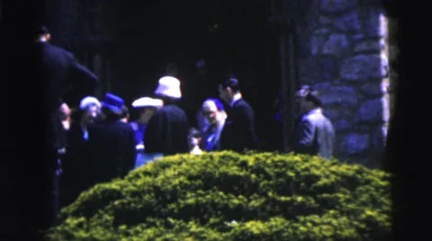 1962: gathering of formal dressed people with classic cars NEW YORK CITY Stock Footage