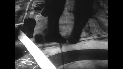 1962 A group of Air Force jump from a plane with parachutes, and various forms Stock Footage 83615667