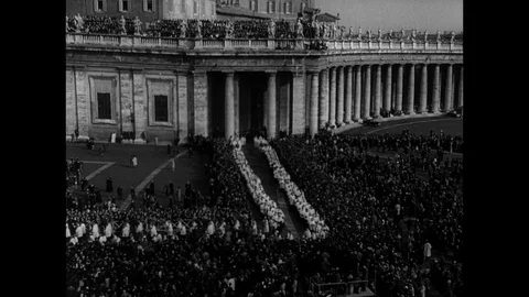 1962-John XXIII / Second Vatican Council / Vatican City / Oct 11, 1962 Stock Footage 77993376