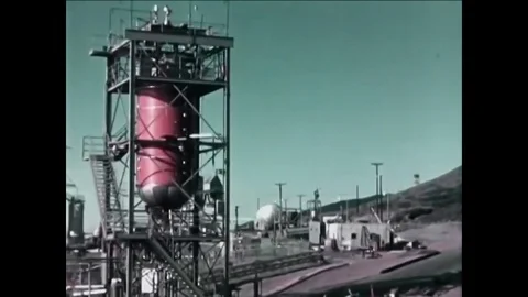 1962 - Liquid hydrogen is tested in zero gravity in a spacecraft and at General Video stock 83459610