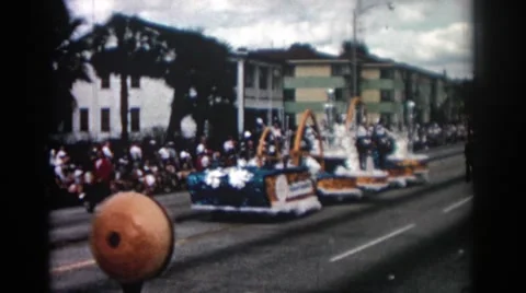 1962: mcdonald's float in a parade PASADENA CALIFORNIA Stock Footage 68801399