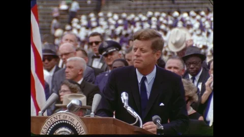 1962-Moon Speech / John F. Kennedy / Rice University / USA / Sep 12, 1962 Stock Footage