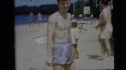 1962: people spending daytime with water sports in the sea CAMDEN, NEW JERSEY Stock Footage