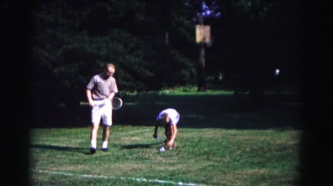 1962: playing badminton in home HAGERSTOWN, MARYLAND Stock Footage