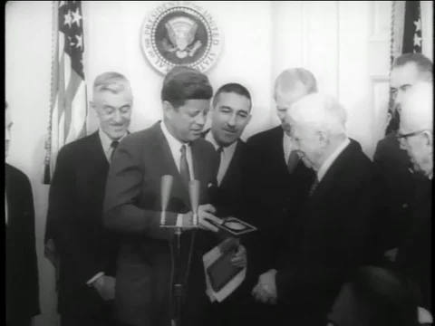 1962 President JFK Presents Robert Frost... | Stock Video | Pond5