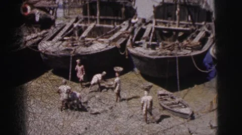 1962: in primitive days it was very hard for the people live that time Stock Footage