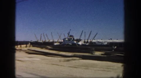 1962: riding by the refinery DISNEYLAND, CALIFORNIA Stock Footage
