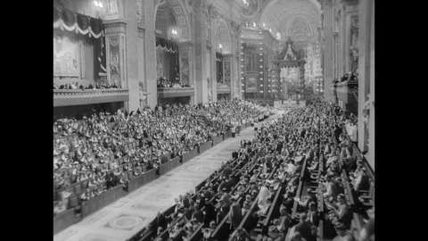 1962-Second Vatican Council / John XXIII / Vatican City / Dec 8, 1962 Stock Footage