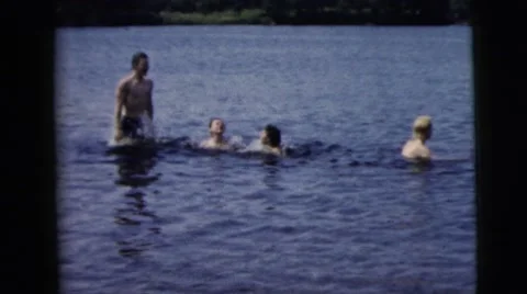 1962: a swimming scene CAMDEN, NEW JERSEY Stock Footage