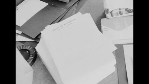 1963 - Activists prepare folders to be distributed with information about the Stock Footage 125694712