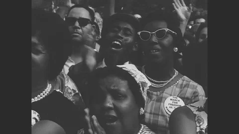 1963 - Activists sing and clean up as Martin Luther King departs at the outset Stock Footage 125696636
