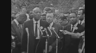 1963 - African American Activist Asa Philip Randolph Introduces Baptist Minister Stock Footage