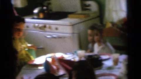1963: birthday party with friends and presents CAMDEN, NEW JERSEY Stock Footage