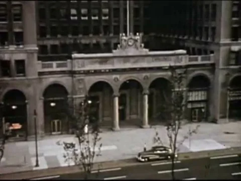 1963- Camp Century construction workers board wannigans, and sleds pull Stock Footage 79454874