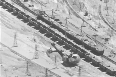 1963 - Copper mining booms in Bingham Canyon, Utah. Stock Footage 99669777