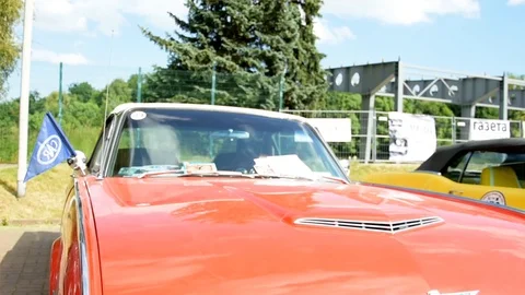 1963 Ford Thunderbird car at auto show Stock Footage 115447620