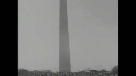 1963 - Huge crowds are seen in Washington DC for the March on Washington, with Stock Footage 131170903