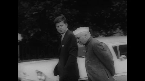 1963-Jawaharlal Nehru / Prime Minister / India / 1947 - 1964 Stock Footage 77917191