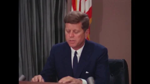 1963 - JFK gives a speech explaining that racism is a moral issue, and how Stock Footage 126054014