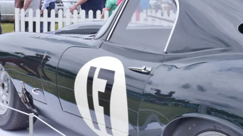 1963 Lightweight Jaguar E-Type Camera Pan Along Body Stock-Footage 156582627