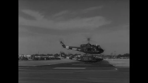 1963-Military Helicopter / Hurst / USA / 1963 Stock Footage